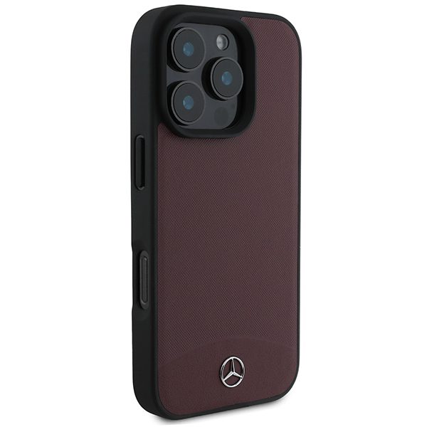 Mercedes case for iPhone 16 Pro 6,3" MEHMP16L23RBARR Hardcase Textured And Plain Leather MagSafe red