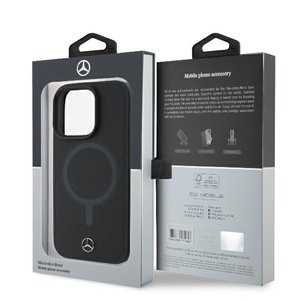 Mercedes case for iPhone 16 Pro 6,3" MEHMP16L23RCMK Hardcase Smooth Leather MagSafe black