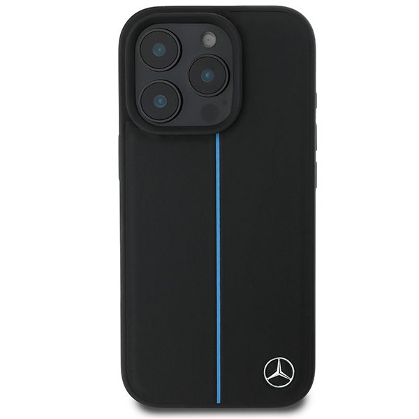 Mercedes case for iPhone 16 Pro Max 6,9" MEHMP16X23RURBK Hardcase MB Blue Line Leather MagSafe black