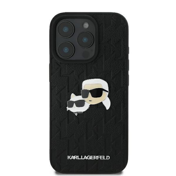 Karl Lagerfeld case for iPhone 16 Pro 6,3" KLHCP16LPGKLKCPK black Hard Monogram Karl&Choupette Head Pin