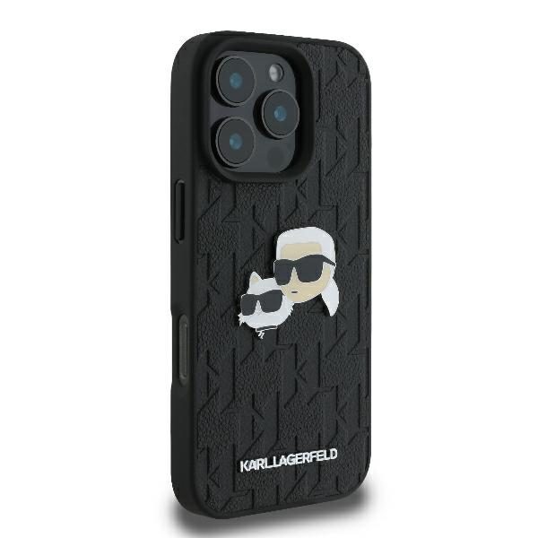Karl Lagerfeld case for iPhone 16 Pro 6,3" KLHCP16LPGKLKCPK black Hard Monogram Karl&Choupette Head Pin