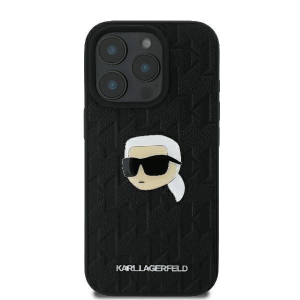 Karl Lagerfeld case for iPhone 16 Pro 6,3" KLHCP16LPGKLKIPK black Hard Monogram Karl Head Pin
