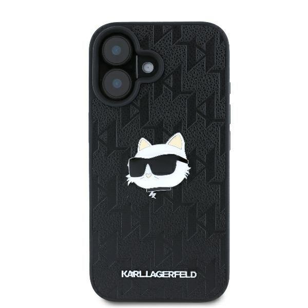 415370_oryg Karl Lagerfeld case for iPhone 16 6,1" KLHCP16SPGKLCHPK black Hard Monogram Choupette Head Pin