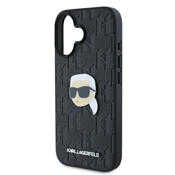 415389_oryg Karl Lagerfeld case for iPhone 16 6,1" KLHCP16SPGKLKIPK black Hard Monogram Karl Head Pin