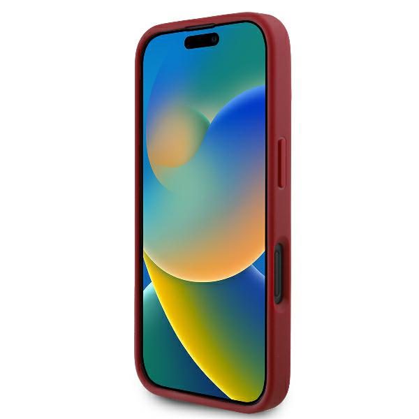 415404_oryg Karl Lagerfeld case for iPhone 16 6,1" KLHCP16SPQDSMGR red Hard Diagonal Quilted Script