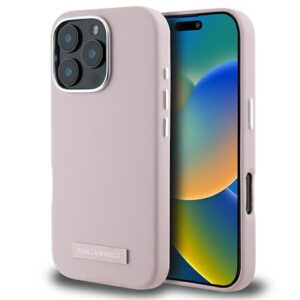Karl Lagerfeld case for iPhone 16 Pro 6,3" KLHMP16LPGMSRPP pink Hard FW Metal Plate MagSafe