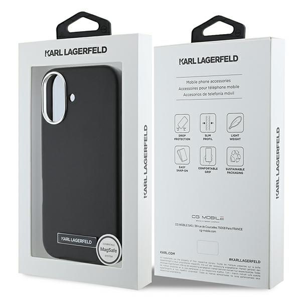 Karl Lagerfeld case for iPhone 16 Plus 6,7" KLHMP16MPGMSRPK black Hard FW Metal Plate MagSafe