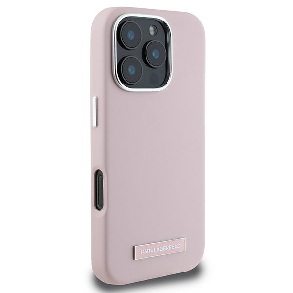 Karl Lagerfeld case for iPhone 16 Pro Max 6,9" KLHMP16XPGMSRPP pink Hard FW Metal Plate MagSafe