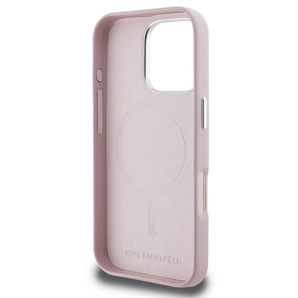 Karl Lagerfeld case for iPhone 16 Pro Max 6,9" KLHMP16XPGMSRPP pink Hard FW Metal Plate MagSafe