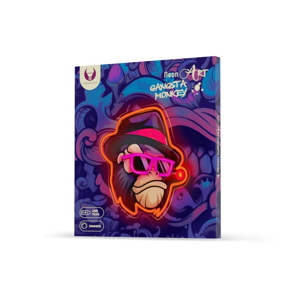 416855_oryg Neon ART LED GANGSTA MONKEY multicolor FLA03 Forever Light