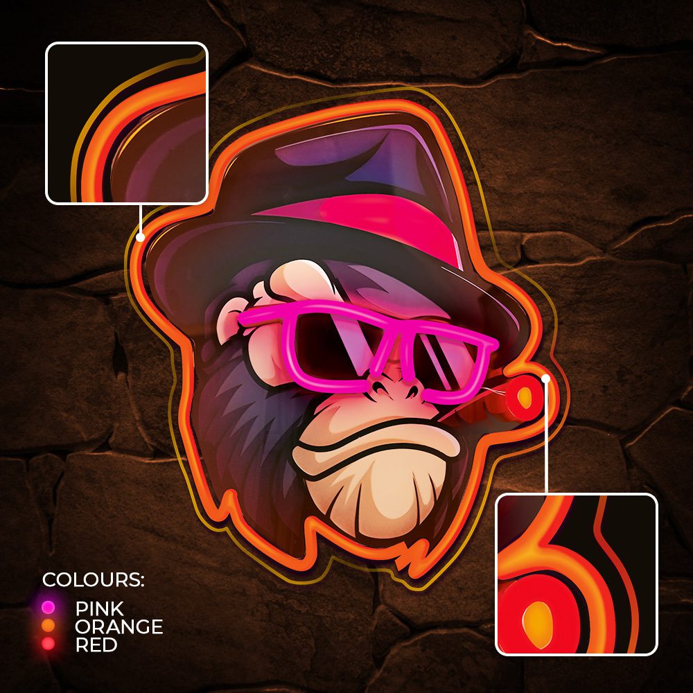 416857_oryg Neon ART LED GANGSTA MONKEY multicolor FLA03 Forever Light