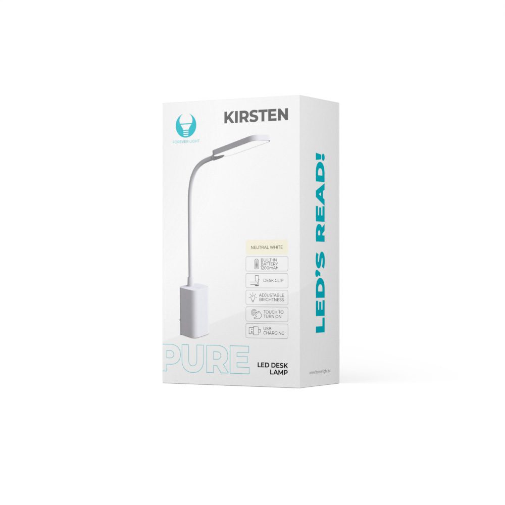 418648_oryg Desk LED Lamp 6W with clip PURE FLB-10 KIRSTEN white Forever Light