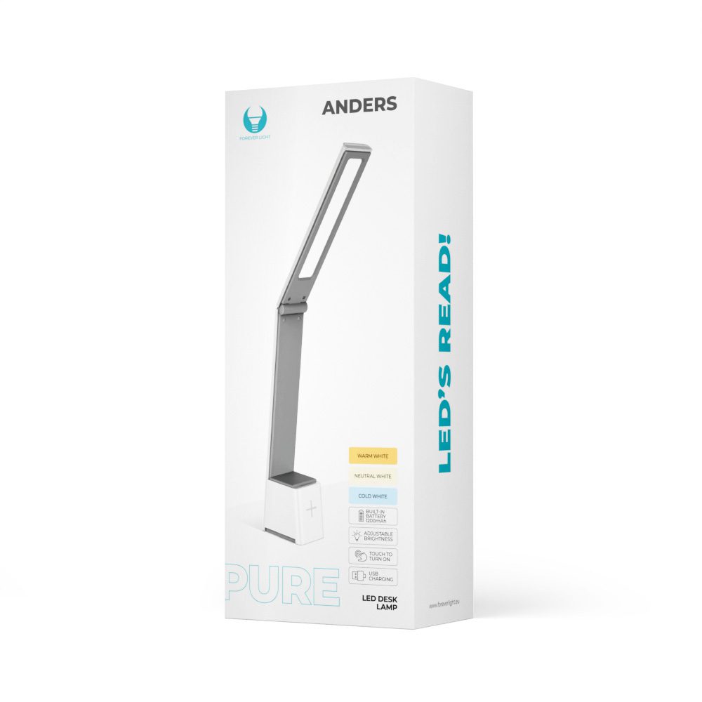 418687_oryg Desk LED Lamp 5W foldable PURE FLB-110 ANDERS white-grey Forever Light