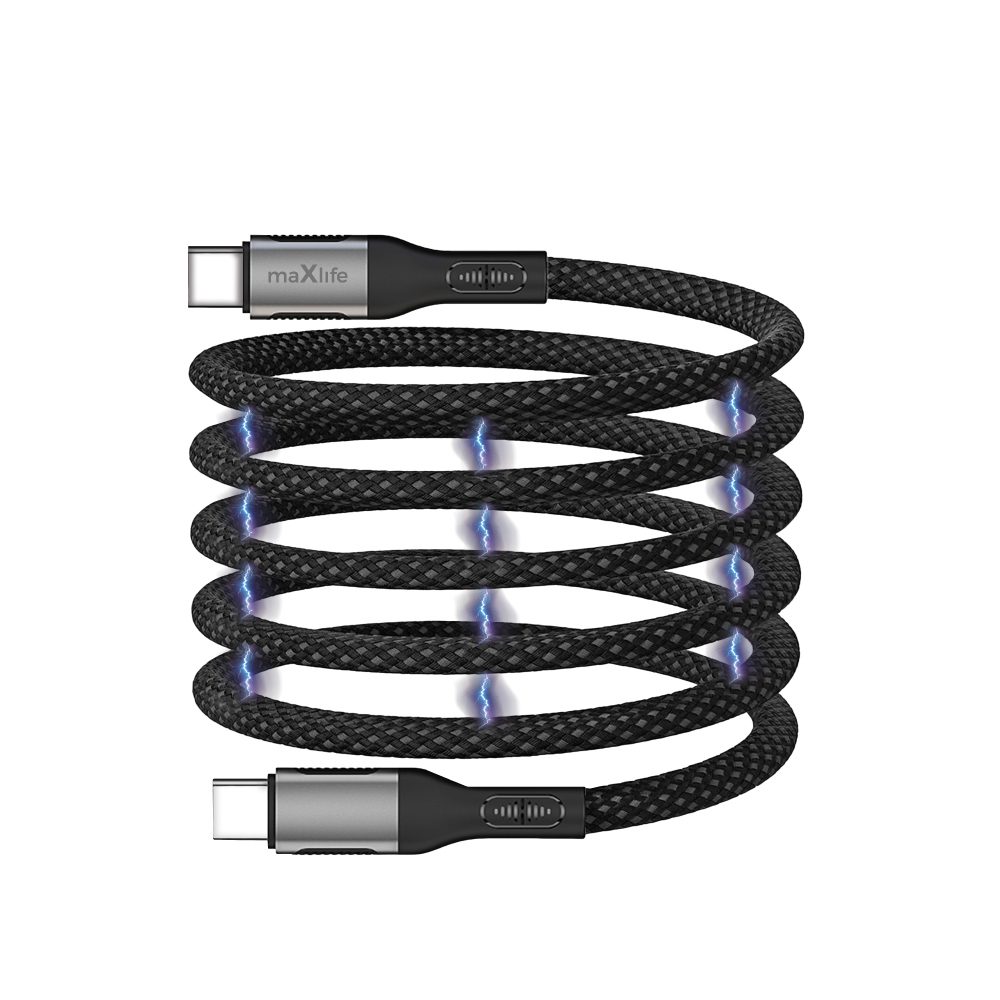 418729_oryg Maxlife MXUC-11 magnetic cable USB-C - USB-C 1,0 m 100W black nylon