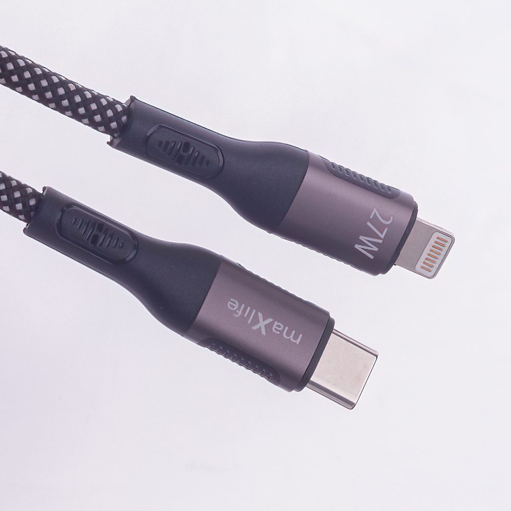 418736_oryg Maxlife MXUC-11 magnetic cable USB-C - Lightning 1,0 m 27W black nylon
