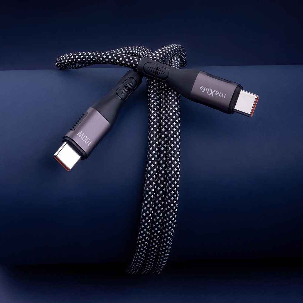 418738_oryg Maxlife MXUC-11 magnetic cable USB-C - USB-C 1,0 m 100W black nylon