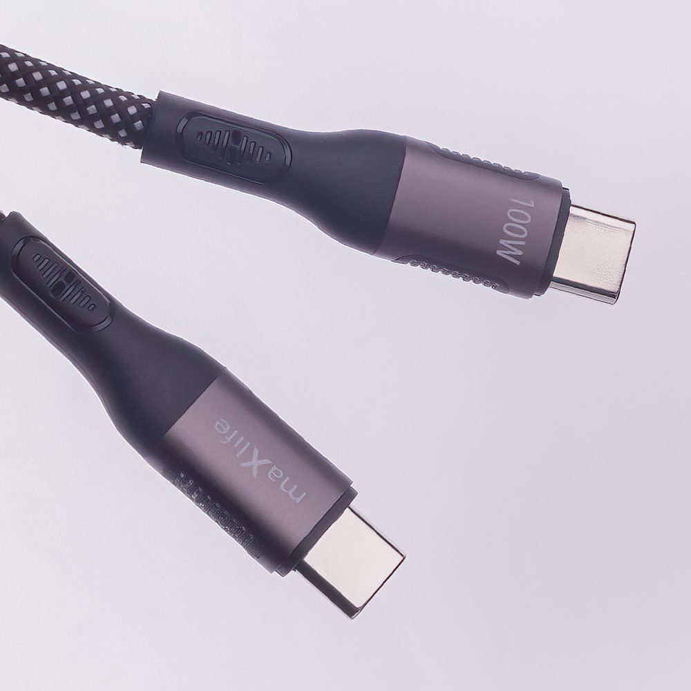 418741_oryg Maxlife MXUC-11 magnetic cable USB-C - USB-C 1,0 m 100W black nylon