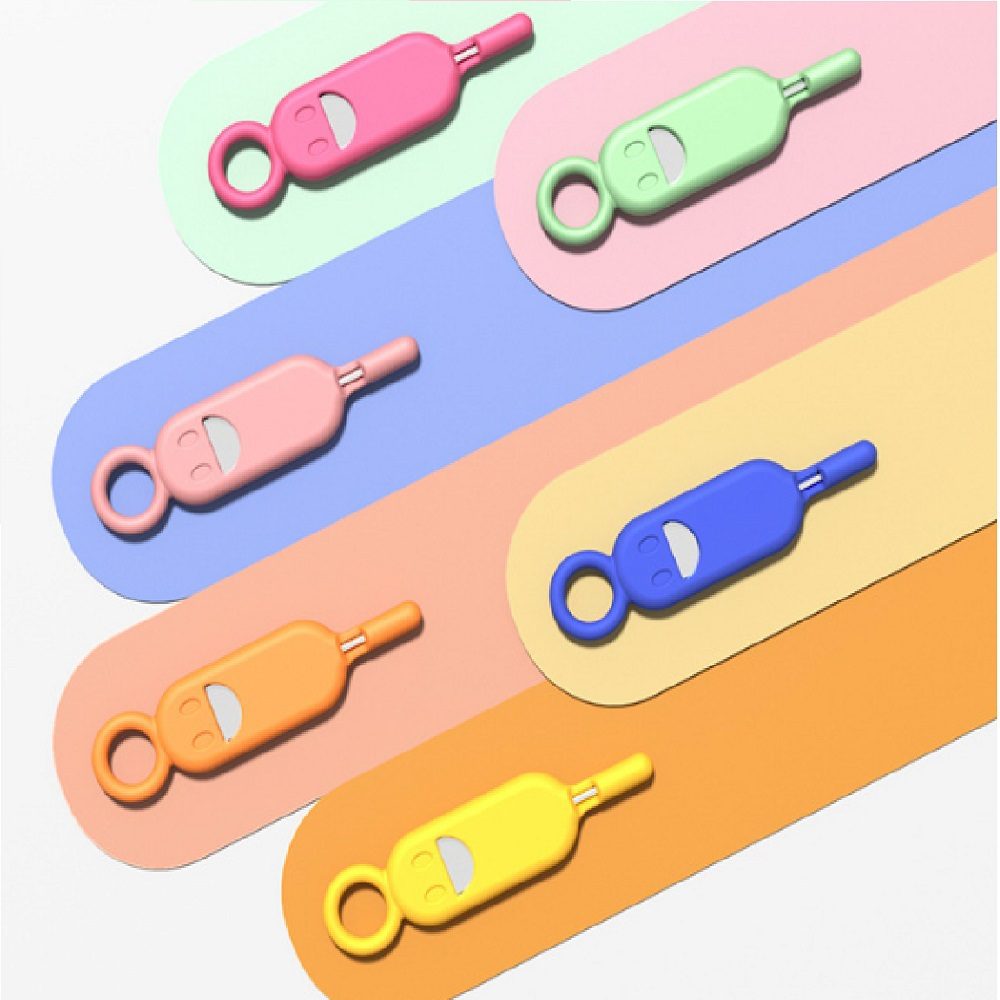 418781_oryg Key / needle for SIM card tray needle keychain magenta