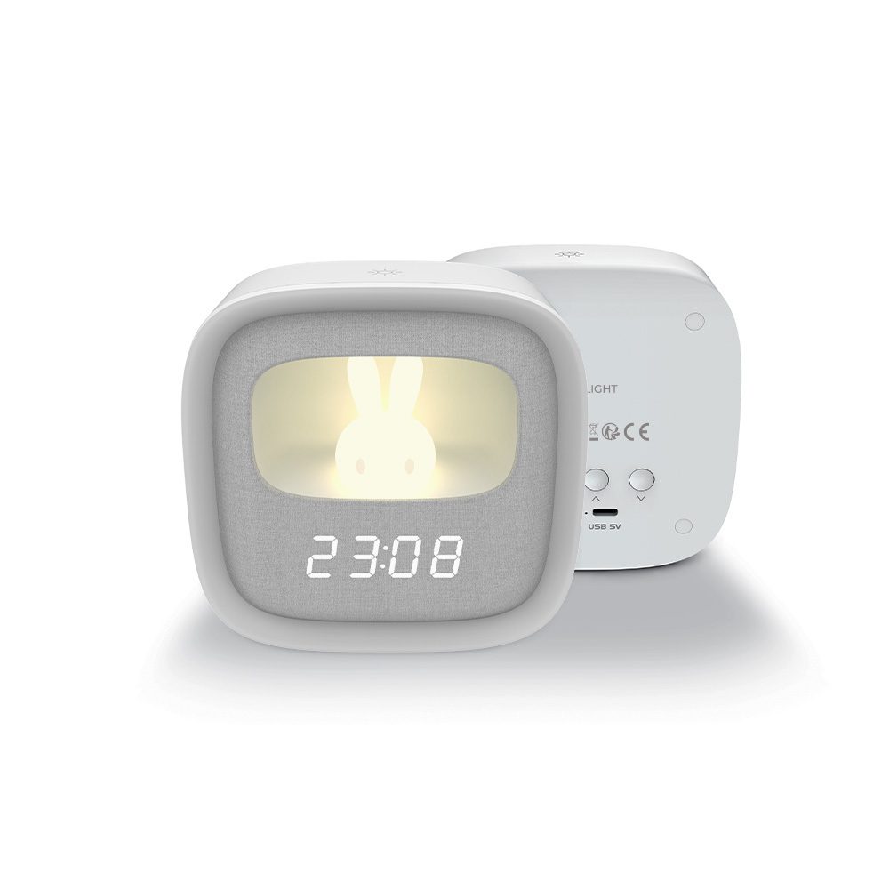 419637_oryg Alarm clock with LED Bunny night light PURE FNL-06 AURORA white square Forever Light
