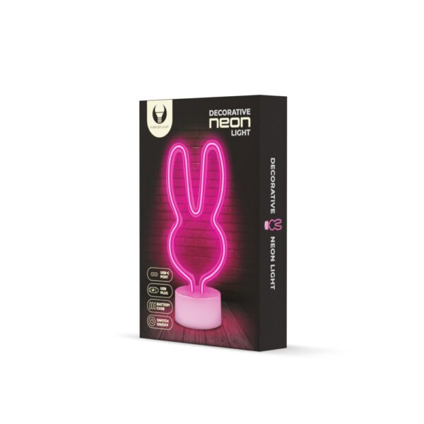 Neon LED on stand RABBIT pink USB-C FSC-10 Forever Light