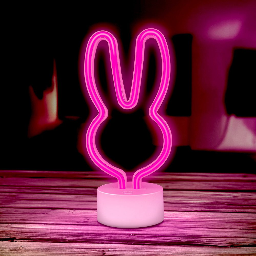 419656_oryg Neon LED on stand RABBIT pink USB-C FSC-10 Forever Light