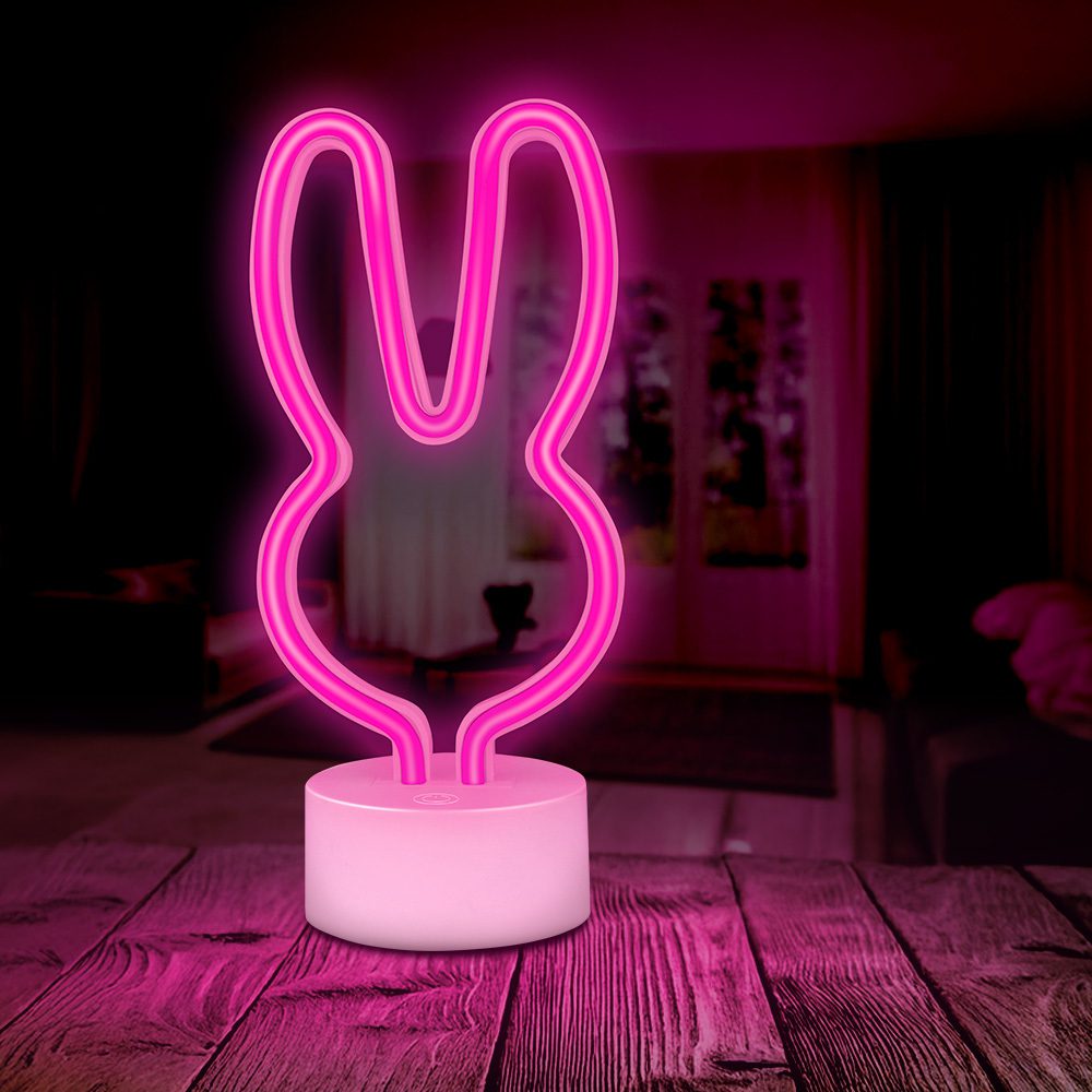 419658_oryg Neon LED on stand RABBIT pink USB-C FSC-10 Forever Light