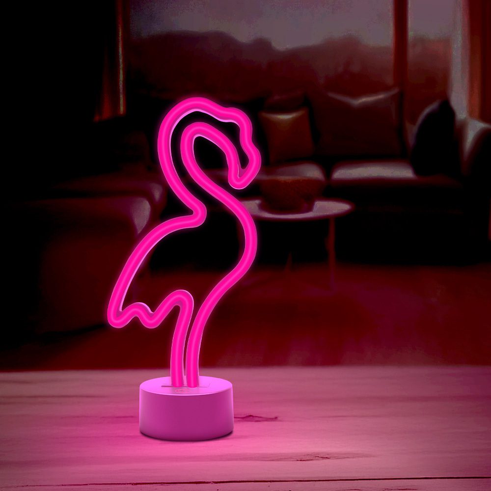 419667_oryg Neon LED on stand FLAMINGO pink USB-C FSC-11 Forever Light