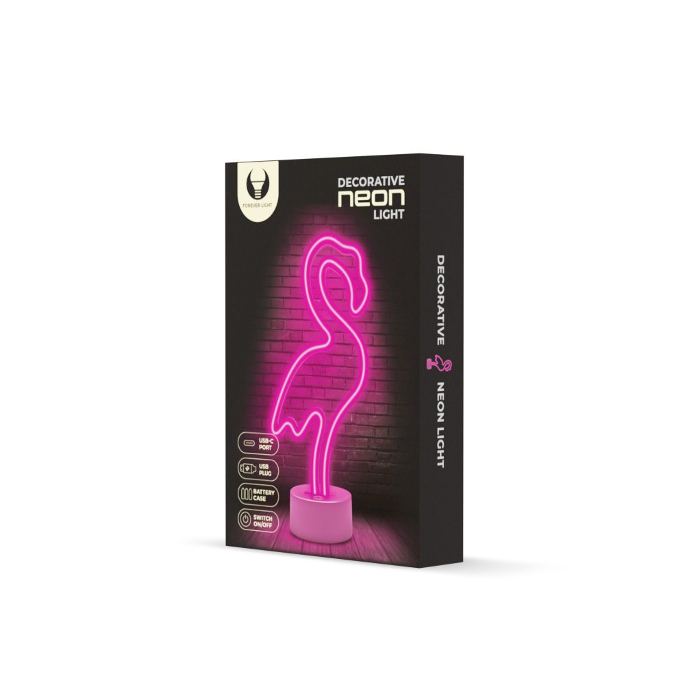 419668_oryg Neon LED on stand FLAMINGO pink USB-C FSC-11 Forever Light