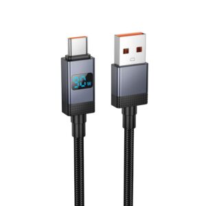 Cable USB A to USB C Hoco 5A with display 1 m X118 black