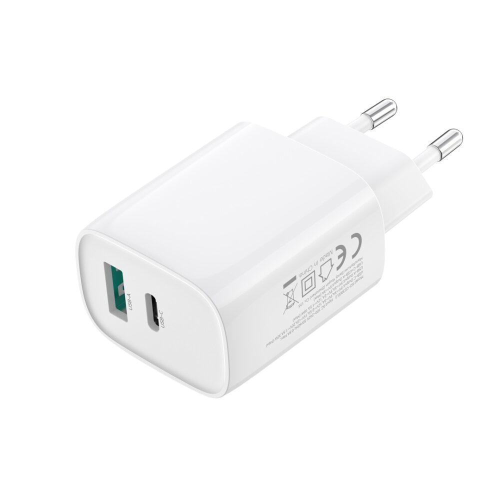 XO wall charger CE30 PD 30W 1x USB-C 1x USB white