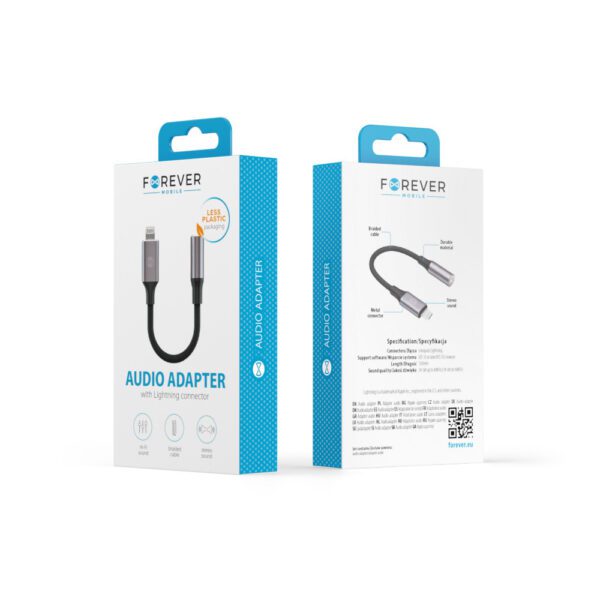 Forever adapter audio AJL-01 jack 3,5 mm - Lightning black