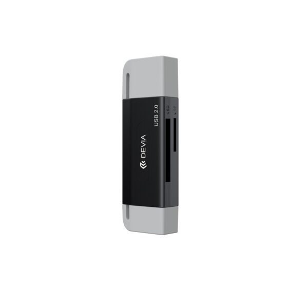 420123_oryg Devia card reader 2in1 EL239 USB/USB-C 2.0 black