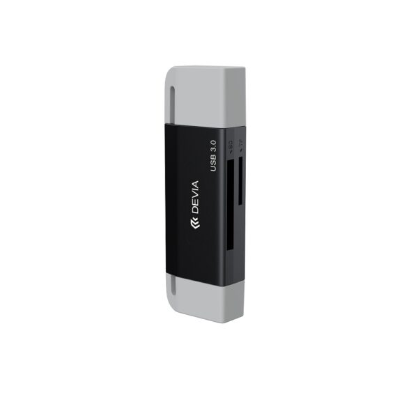 420139_oryg Devia card reader 2in1 EL240 USB/USB-C 3.0 black