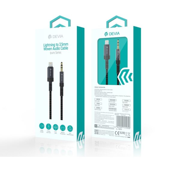 Devia cable audio Ipure EC619 Lightning - jack 3,5 mm 1,0 m black