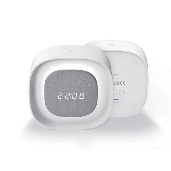 420213_oryg Alarm clock with Night Light LED PURE FNL-03 BJORN white square Forever Light