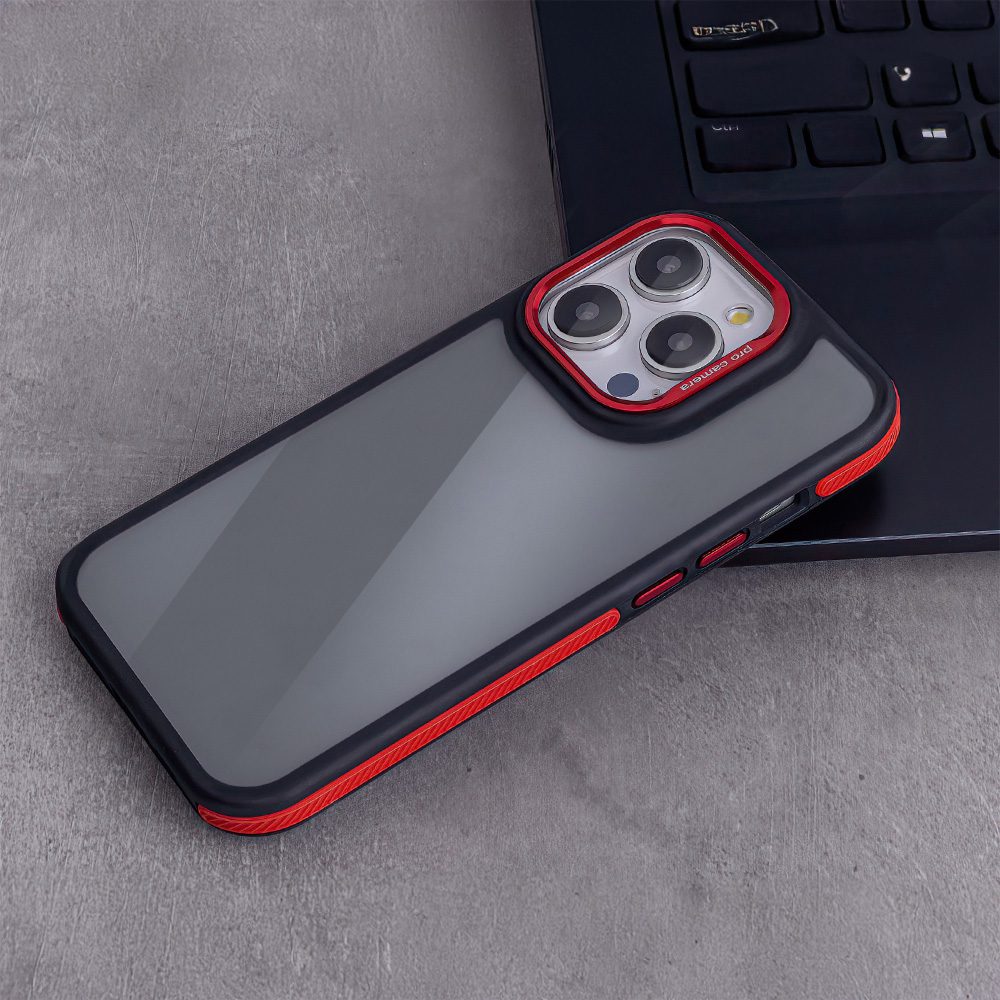 421027_oryg Crystal Black case for iPhone 14 Pro 6,1" red