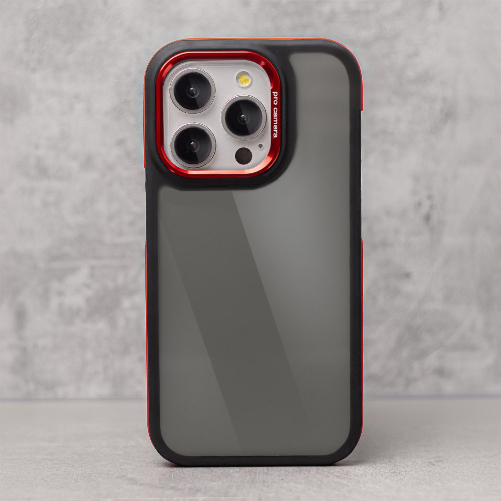 421028_oryg Crystal Black case for iPhone 14 Pro 6,1" red