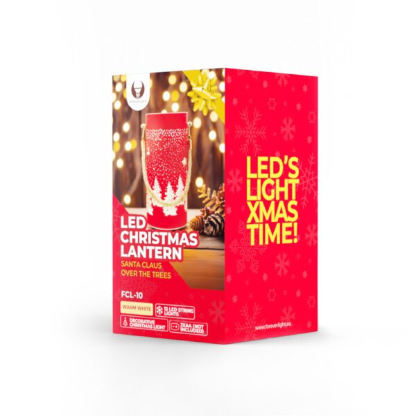 421177_oryg Christmas glass Lantern FCL-10 red-gold L Forever Light