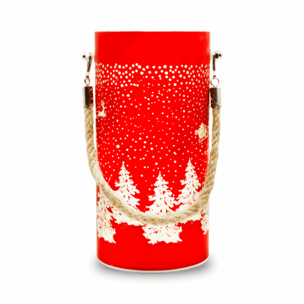 421180_oryg Christmas glass Lantern FCL-10 red-gold L Forever Light
