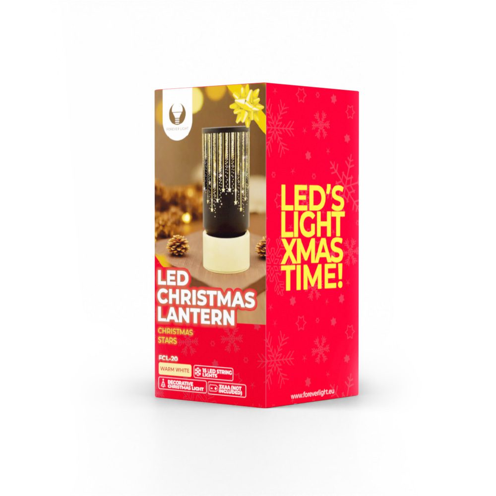 421185_oryg Christmas glass Lantern FCL-20 black-gold L Forever Light