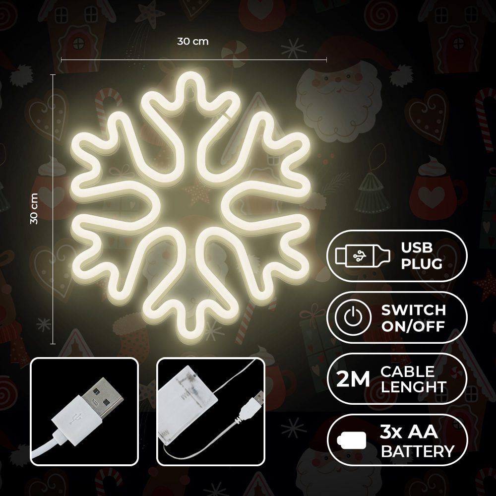 421324_oryg Neon LED CHRISTMAS SNOWFLAKE white FLNE20 Forever Light