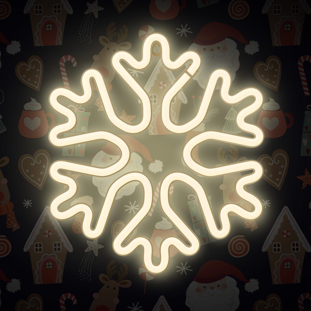 421326_oryg Neon LED CHRISTMAS SNOWFLAKE white FLNE20 Forever Light