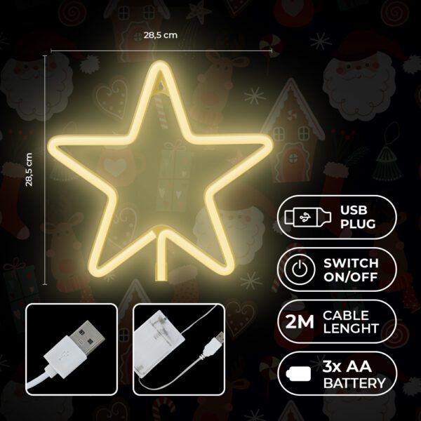 421335_oryg Neon LED CHRISTMAS PENTASTAR warm white FLNE22 Forever Light