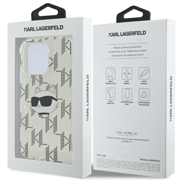 Karl Lagerfeld case for iPhone 16 Pro 6,3" KLHCP16LHKLPCHT transparent Hard IML Choupette Head Electroplated
