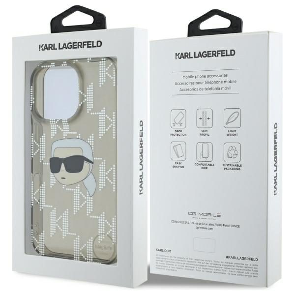 Karl Lagerfeld case for iPhone 16 Pro 6,3" KLHCP16LHKLPKHK black Hard IML Karl Head Electroplated