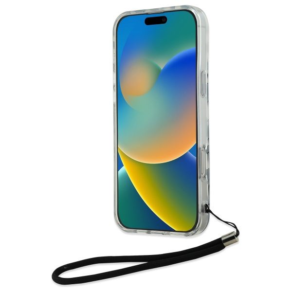 Karl Lagerfeld case for iPhone 16 Pro 6,3" KLHCP16LHZBPKCCK black Hard IML Zebra Pattern & Cord