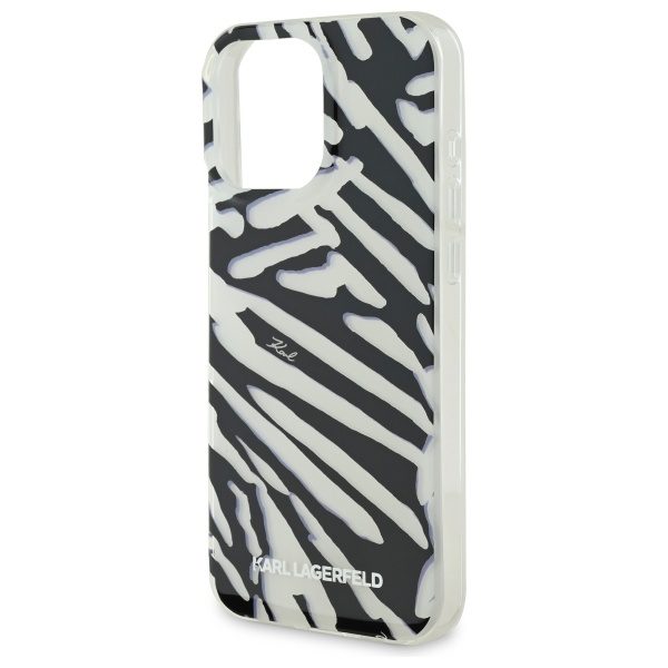 Karl Lagerfeld case for iPhone 16 Pro 6,3" KLHCP16LHZBPKCCK black Hard IML Zebra Pattern & Cord