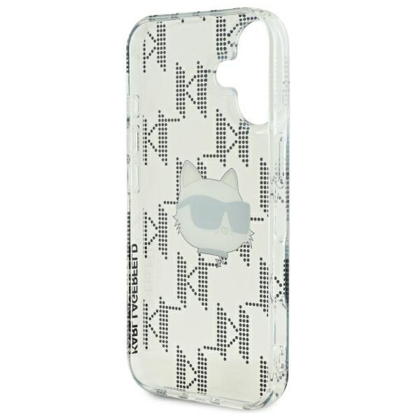 421660_oryg Karl Lagerfeld case for iPhone 16 6,1" KLHCP16SHKLPCHT transparent Hard IML Choupette Head Electroplated
