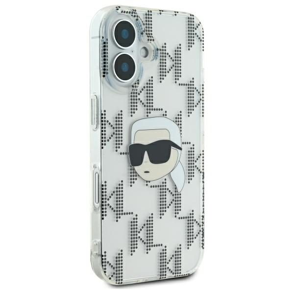 421666_oryg Karl Lagerfeld case for iPhone 16 6,1" KLHCP16SHKLPKHT transparent Hard IML Karl Head Electroplated