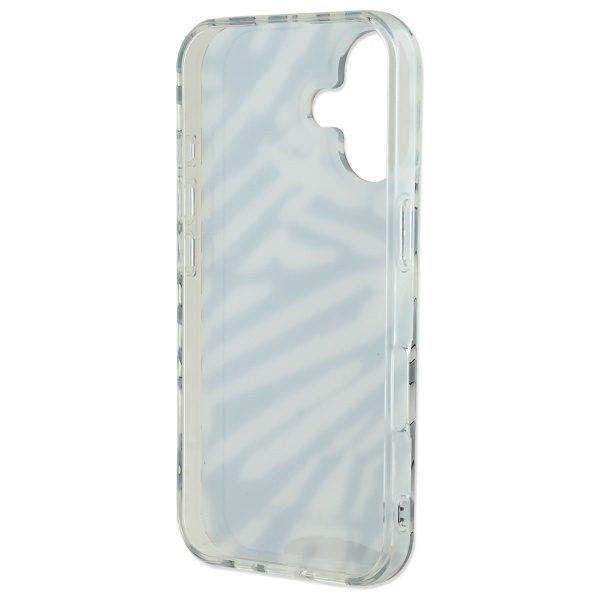 Karl Lagerfeld case for iPhone 16 6,1" KLHCP16SHZBPKCCK black Hard IML Zebra Pattern & Cord